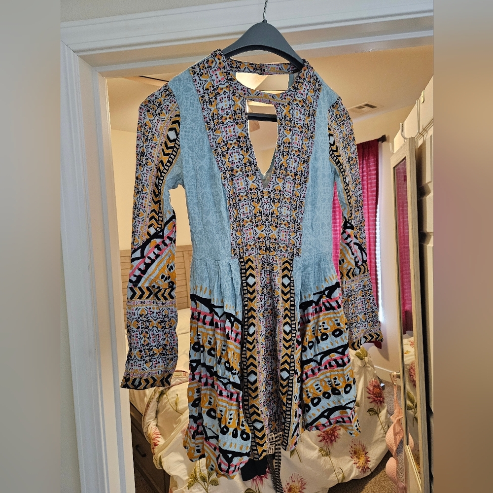Free People Multicolor Long Sleeve Dress